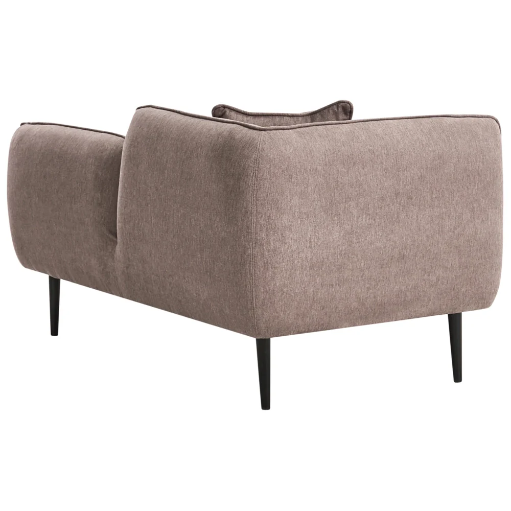 Chaise longue sinistra in poliestere bianco sporco con cuscino e gambe metallo stile moderno - Image 3