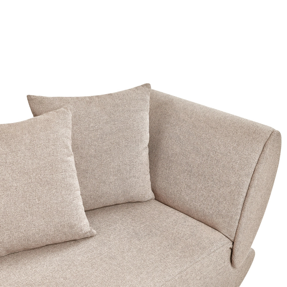 Chaise longue a destra in tessuto marrone chiaro con contenitore per il soggiorno moderno - Image 8