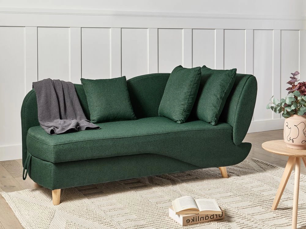 Chaise longue a destra in tessuto verde con contenitore per riporre gli oggetti Soggiorno moderno - Image 2