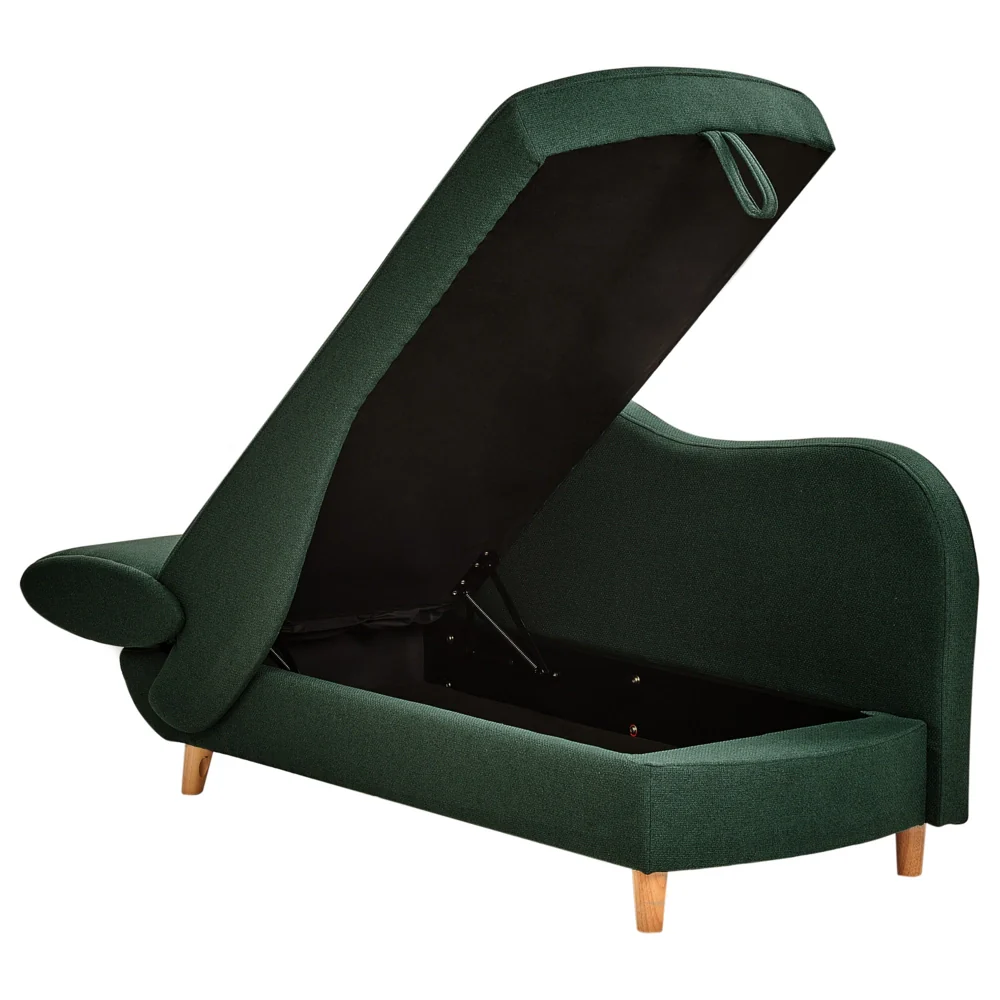 Chaise longue a sinistra in tessuto verde con contenitore per il soggiorno moderno - Image 6