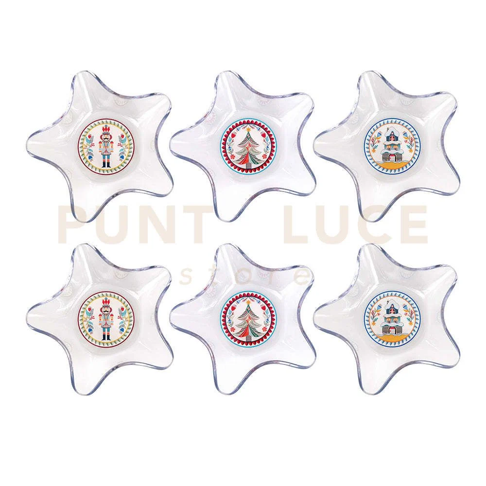 CIOTOLINE SOFT NATALIZIE IN CRISTALLO ACRILICO DECORATO DISEGNO FIABA SET DA 3