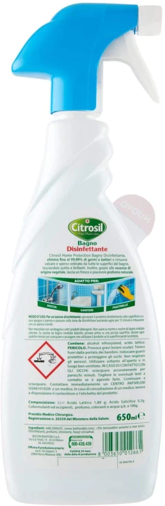 CITROSIL BAGNO DETERGENTE DISINFETTANTE SPRAY IN FORMATO DA 650 ML - Image 3