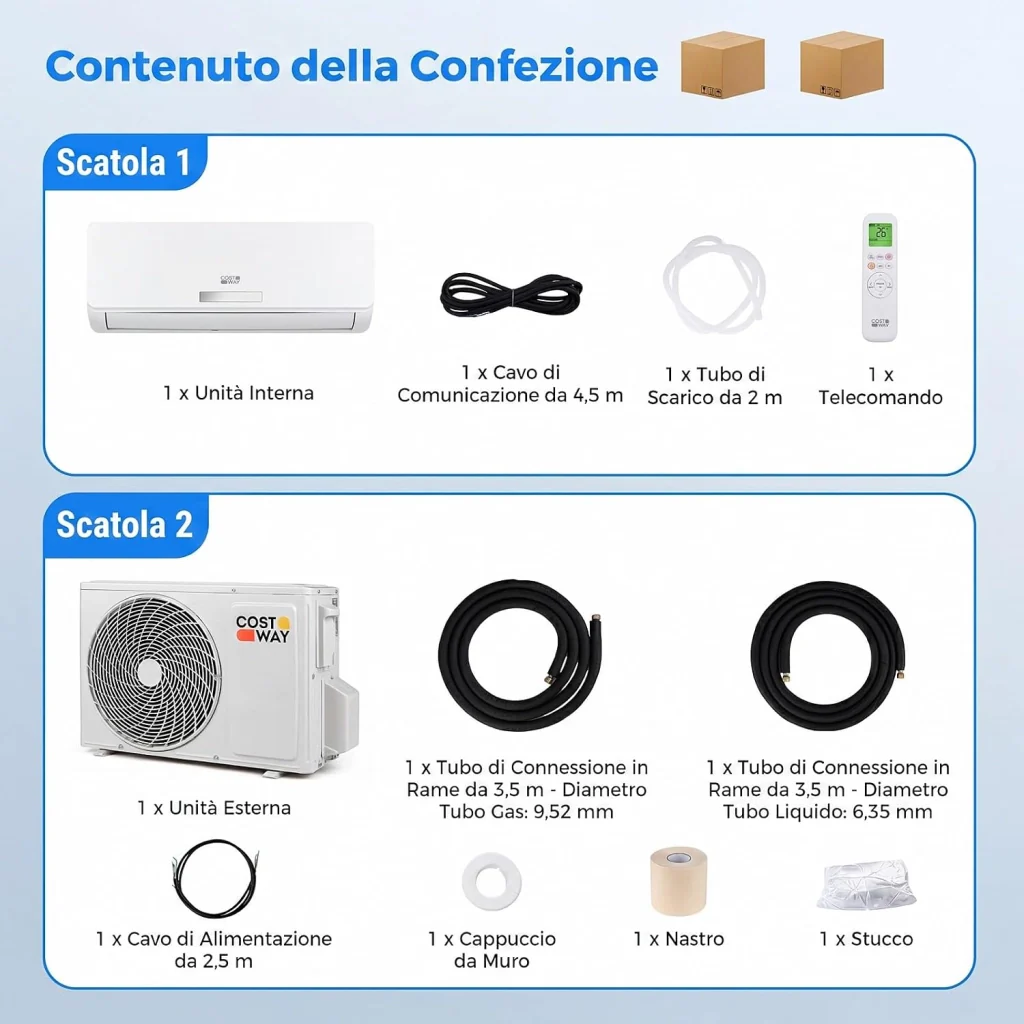 Climatizzatore Monosplit Inverter, R32, A++, Silenzionso 19 dB, A++, Raffrescamento, Riscaldamento, Deumidificazione, Ventola, Timer, WiFi, Telecomando, Autopulizia (9000, BTU) [Classe di efficienza energetica A++] - Image 8