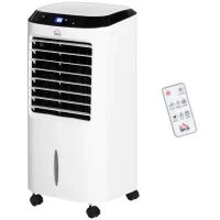 Climatizzatore Raffrescante d'Aria Mobile, Ventilatore Ionizzatore 4 in 1 con Telecomando, Portatile, Silenzioso, Oscillante 60W, Capacità Massima Serbatoio 10L, Ideale Stanze 20 m² Massimo, Bianco e Nero - Image 5