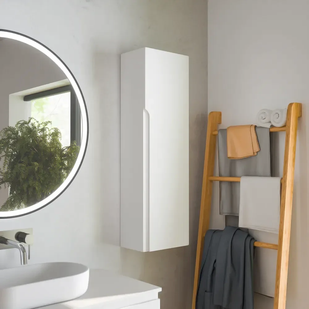 Colonna bagno sospesa altezza 100cm bianco opaco reversibile | Ardenne - Image 3