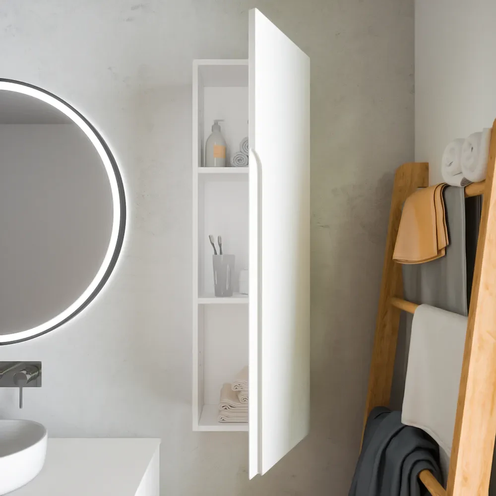 Colonna bagno sospesa altezza 100cm bianco opaco reversibile | Ardenne - Image 4