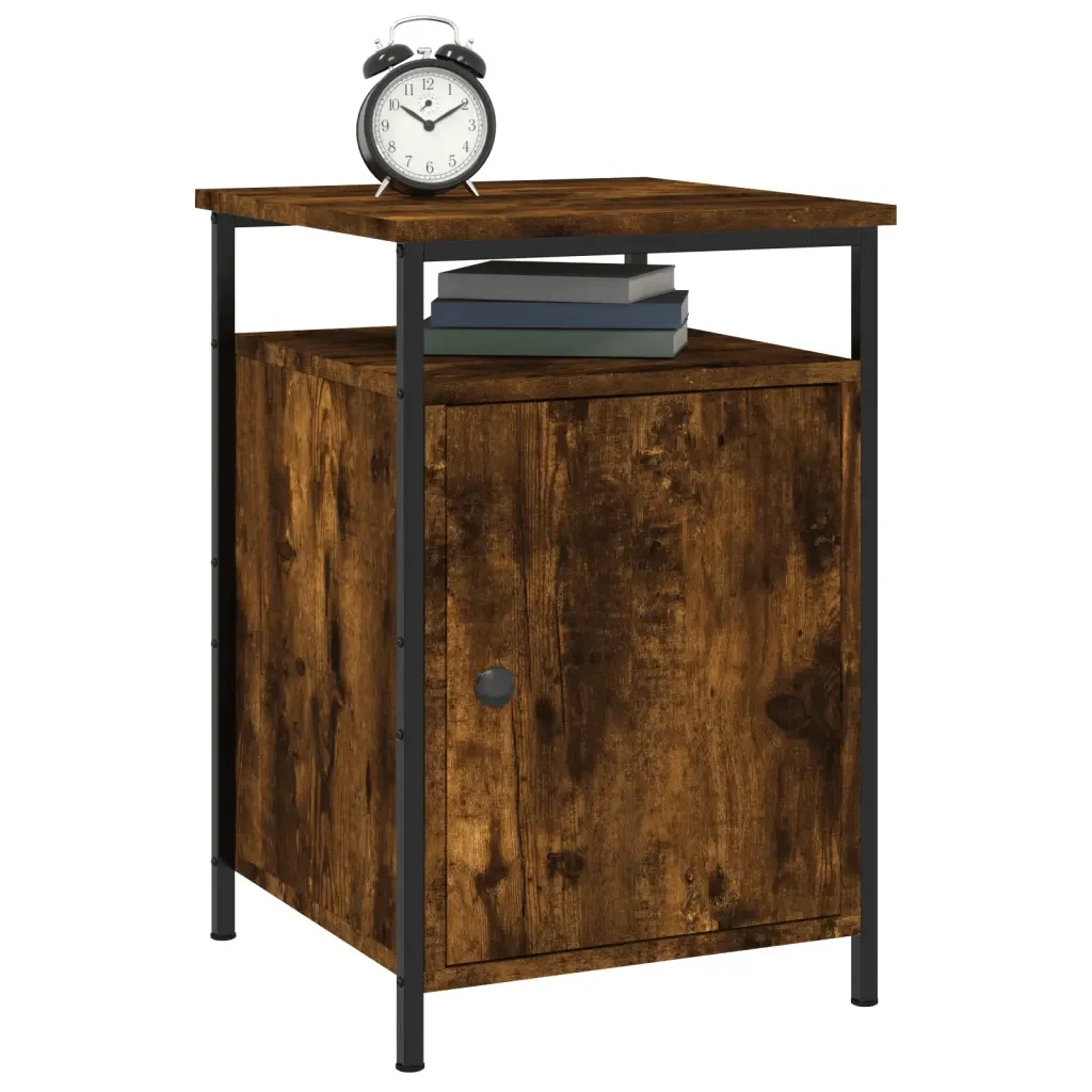 Comodini 2 pz Rovere Fumo 40x42x60 cm in Legno Multistrato 825868 - Image 4