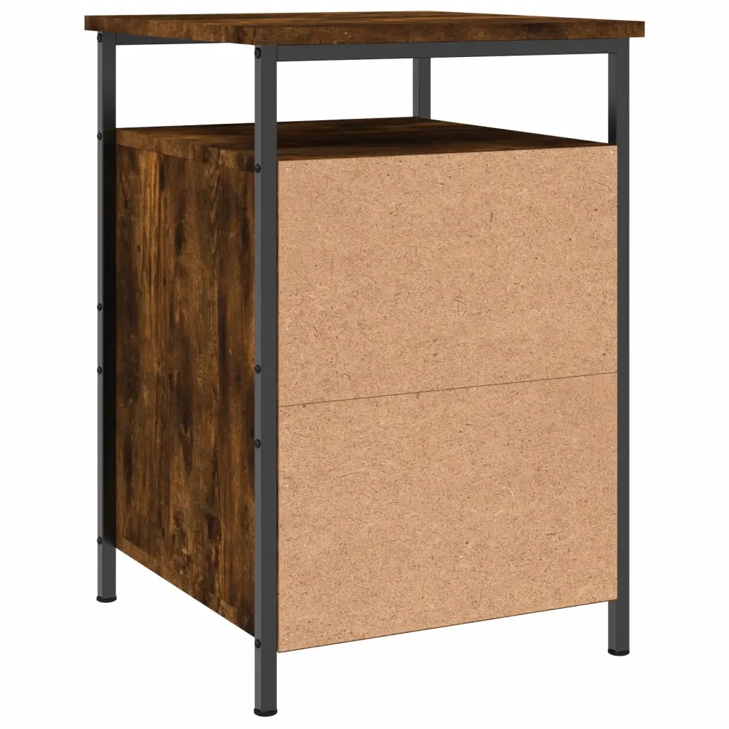 Comodini 2 pz Rovere Fumo 40x42x60 cm in Legno Multistrato 825868 - Image 9