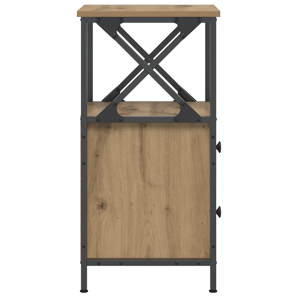 Comodini 2pz Rovere Artigianale 34x35,5x70 cm Legno Multistrato 857253 - Image 7