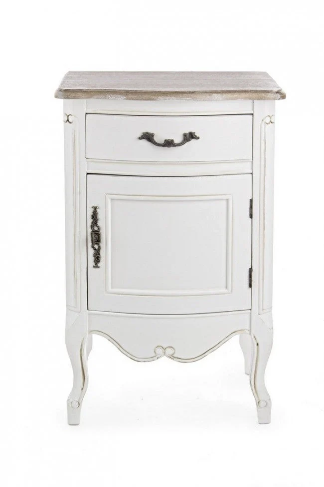 Comodino 1 Anta 1 Cassetto Justine in Legno - Image 3