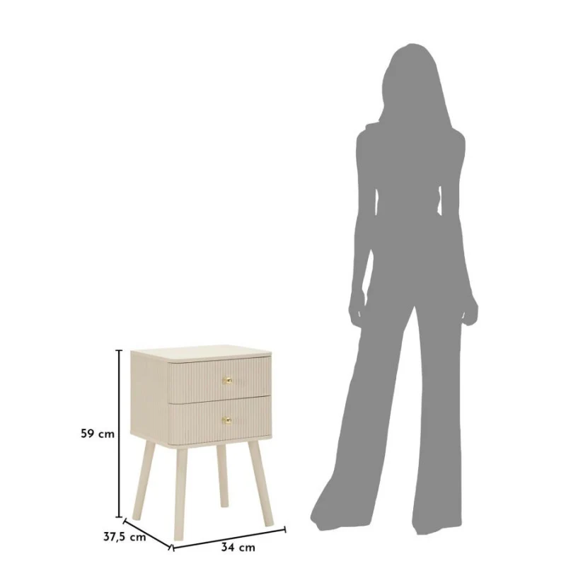Comodino 2 Cassetti Shy cm 34x37,5x59 - Image 9