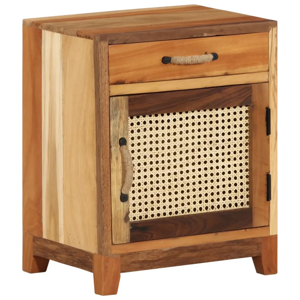Comodino 40x30x50 cm in Legno Massello di Recupero 288094 - Image 9