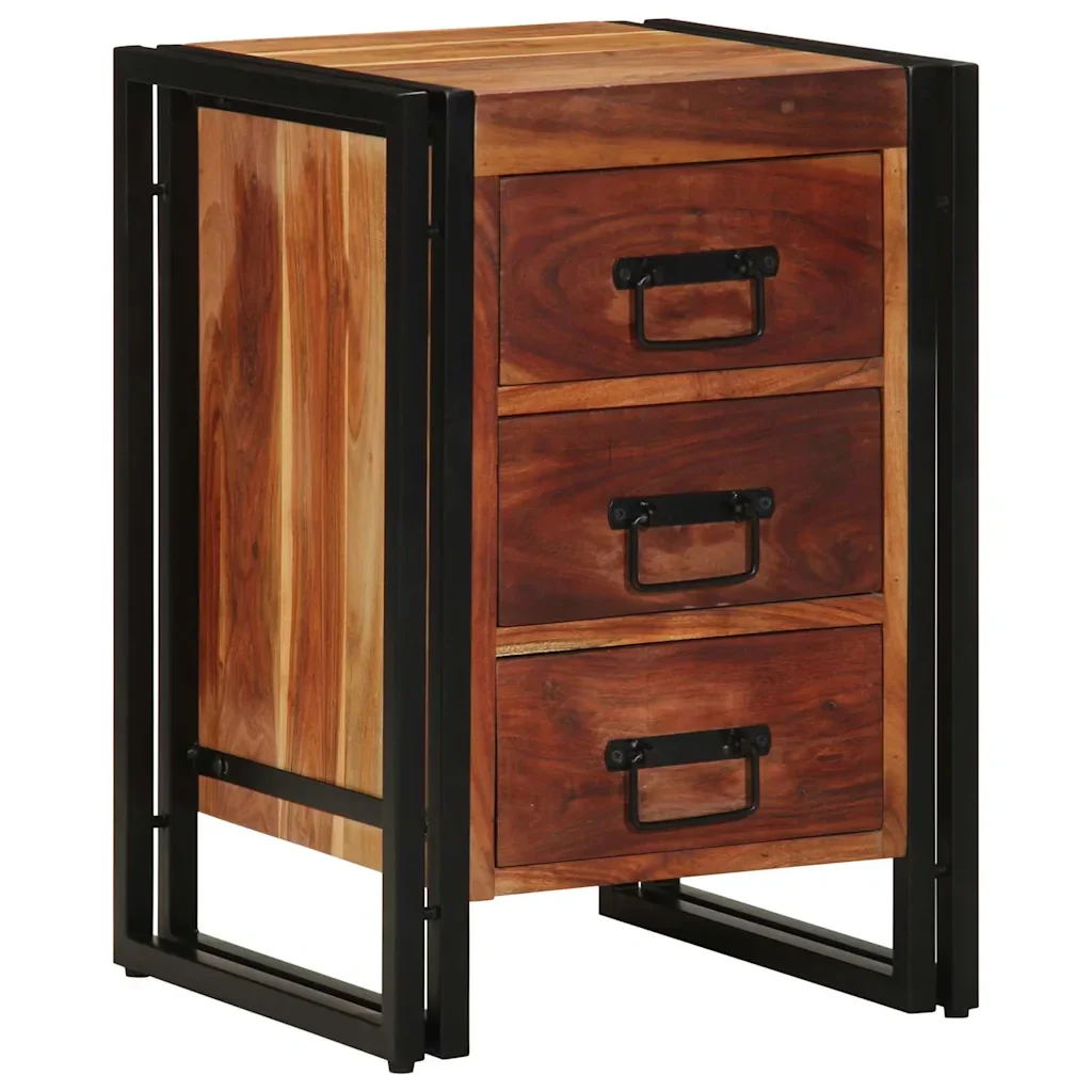 Armadio da Notte 40 x 40 x 59 cm Legno di Acacia Massello 4102731 - Image 2