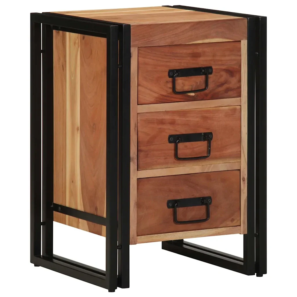 Armadio da Notte 40 x 40 x 59 cm Legno di Acacia Massello 4102731 - Image 4