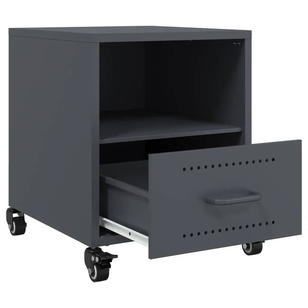 Comodino Antracite 36x39x43,5 cm in Acciaio 846708 - Image 9