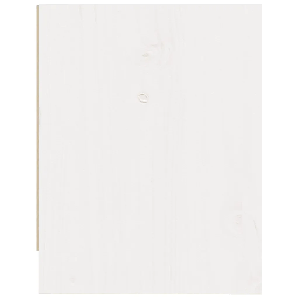 Comodino Bianco 40x30,5x40 cm in Legno Massello di Pino 808115 - Image 6