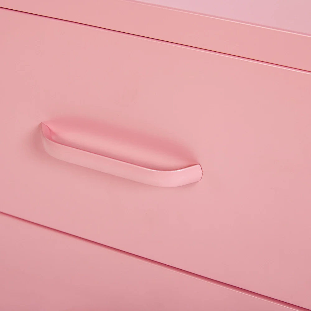 Comodino in Acciaio Rosa Design Industriale 2 Cassetti Camera da Letto Mobili Contenitori - Image 6