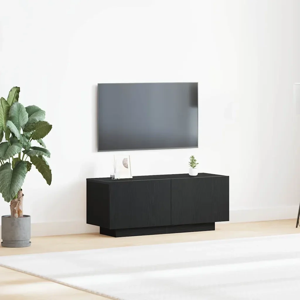 Mobile TV Rovere Nero 100 x 35 x 40 cm Legno multistrato 3333066