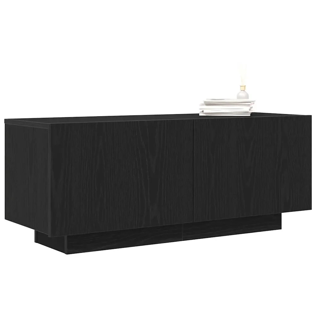 Mobile TV Rovere Nero 100 x 35 x 40 cm Legno multistrato 3333066 - Image 3