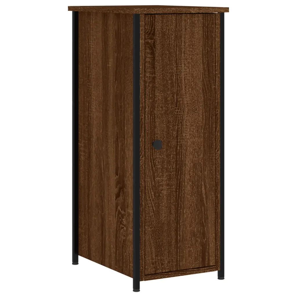 Comodino Rovere Marrone 32x42x80 cm in Legno Multistrato 825971 - Image 2