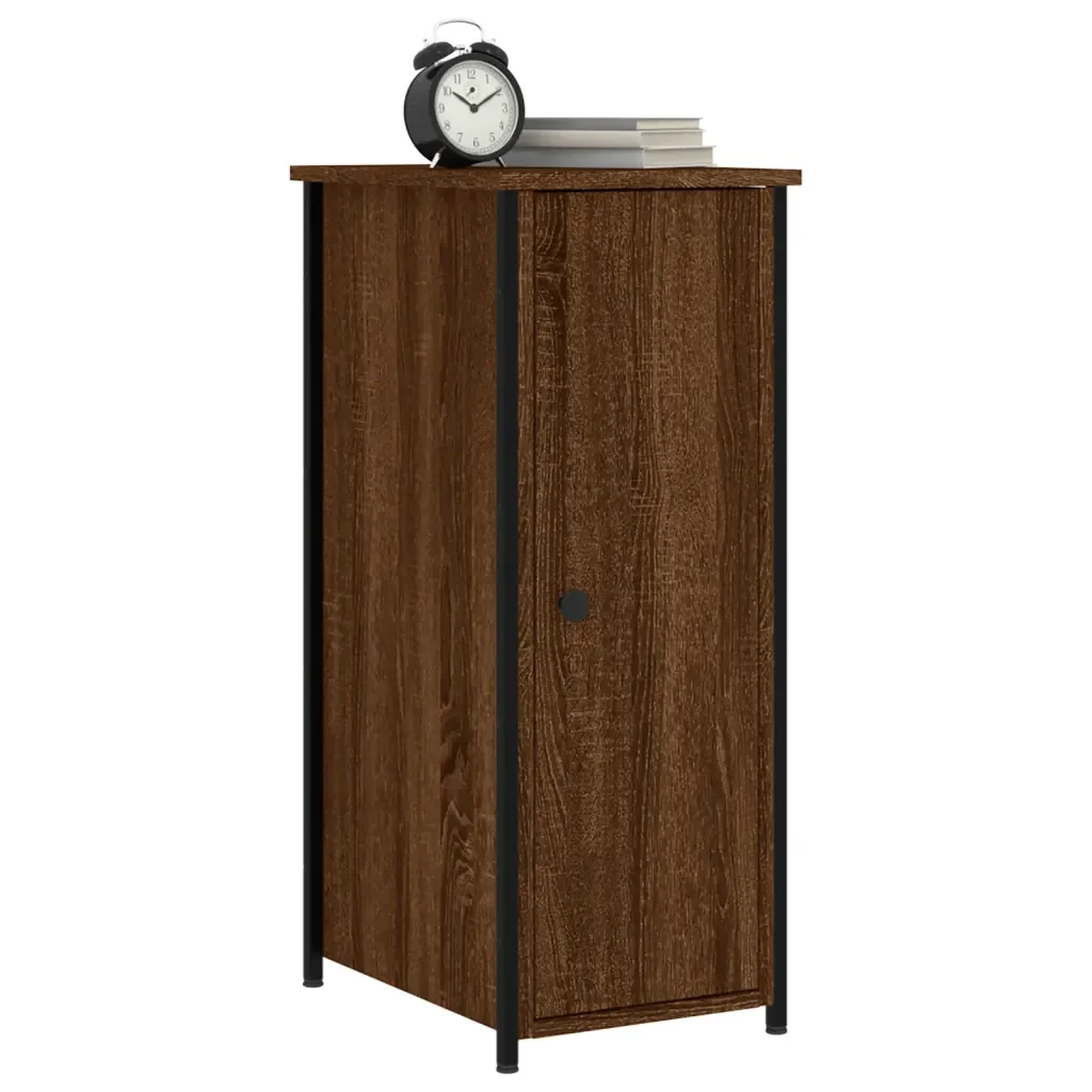 Comodino Rovere Marrone 32x42x80 cm in Legno Multistrato 825971 - Image 3