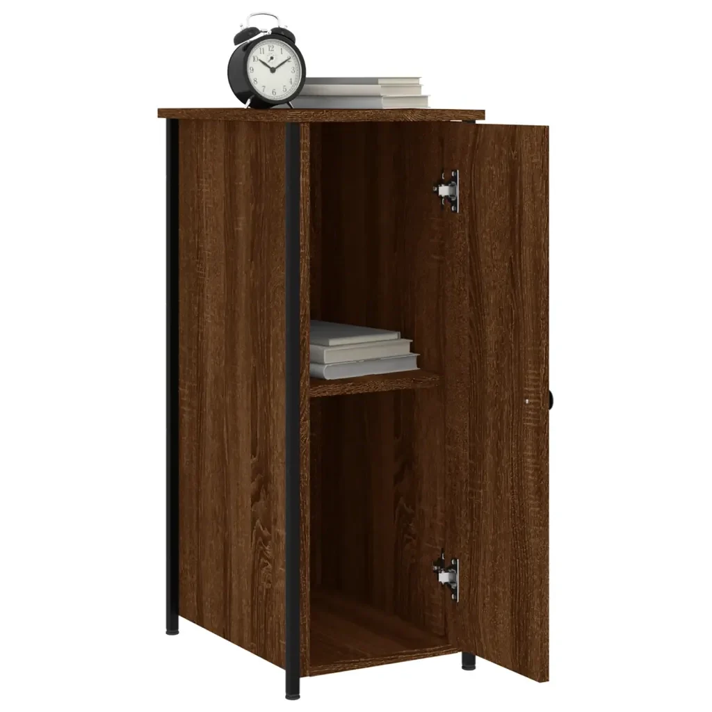 Comodino Rovere Marrone 32x42x80 cm in Legno Multistrato 825971 - Image 4