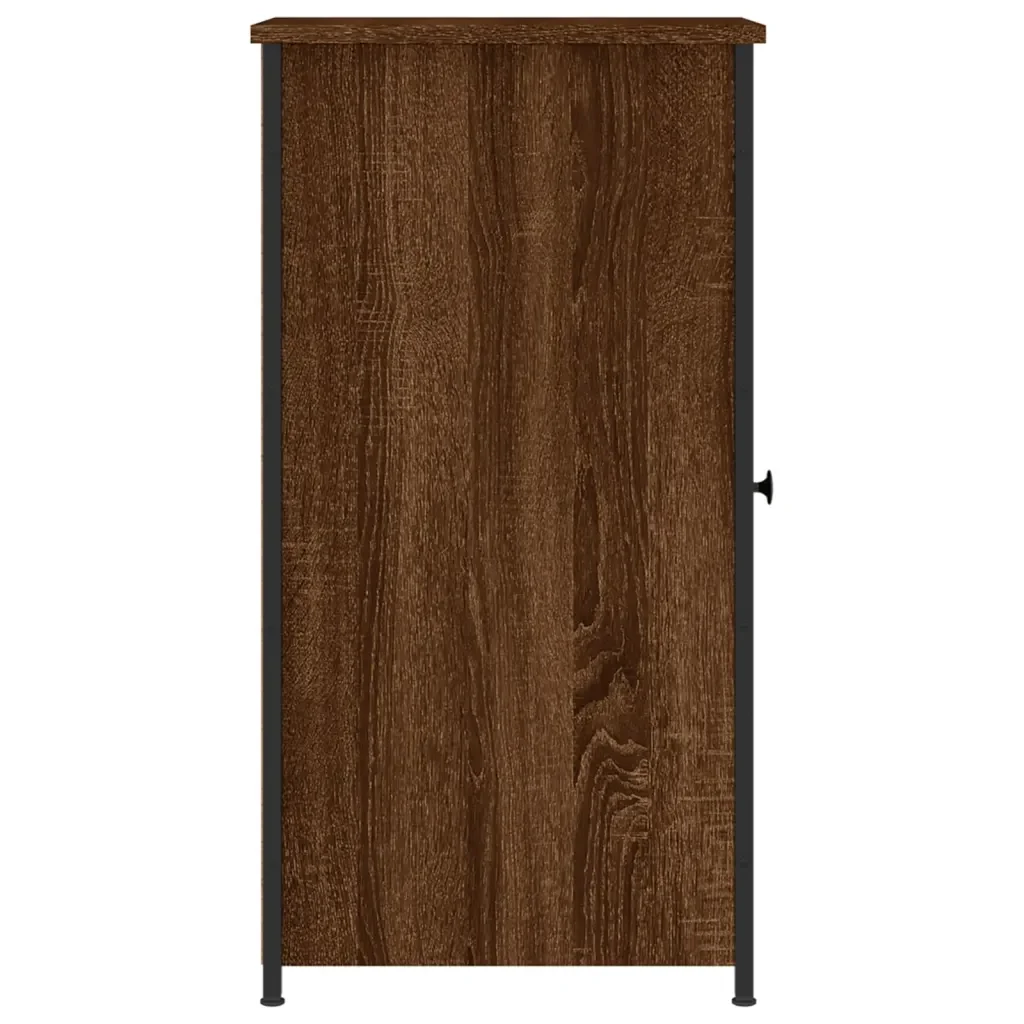 Comodino Rovere Marrone 32x42x80 cm in Legno Multistrato 825971 - Image 7