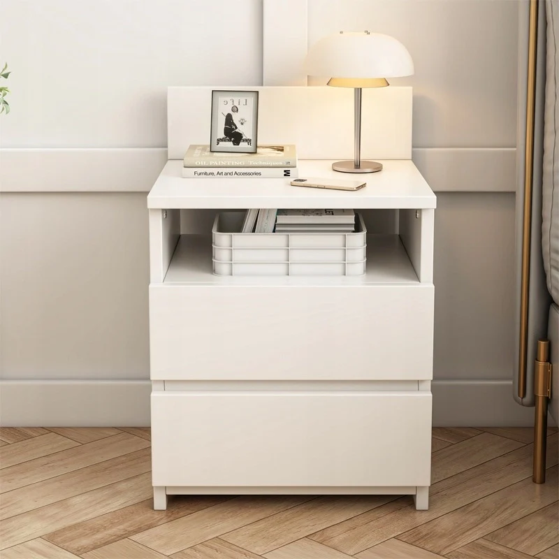 Comodino, Tavolino, 40 cm, Cassettiera per Camera da Letto, 2 Cassetti, Bianco, Loft, Moderno - Image 5