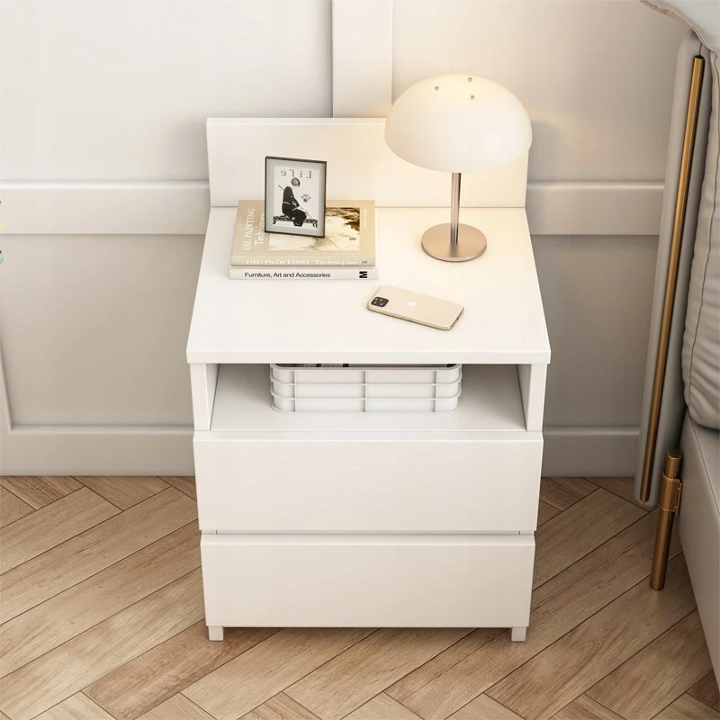 Comodino, Tavolino, 40 cm, Cassettiera per Camera da Letto, 2 Cassetti, Bianco, Loft, Moderno - Image 6