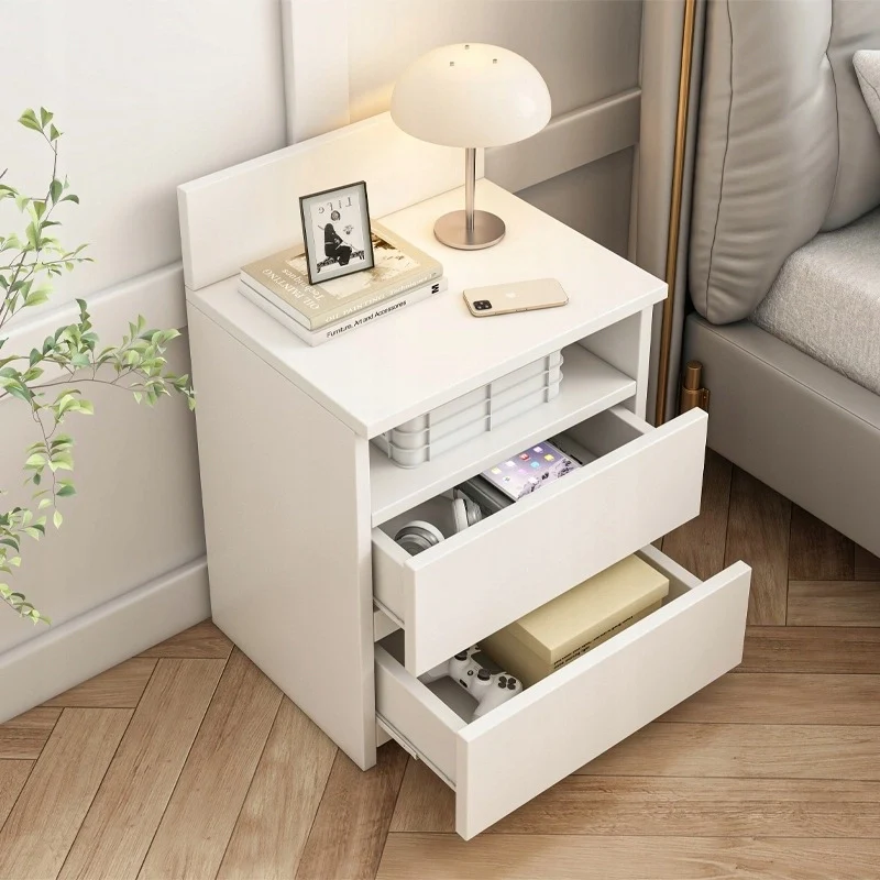 Comodino, Tavolino, 40 cm, Cassettiera per Camera da Letto, 2 Cassetti, Bianco, Loft, Moderno - Image 7
