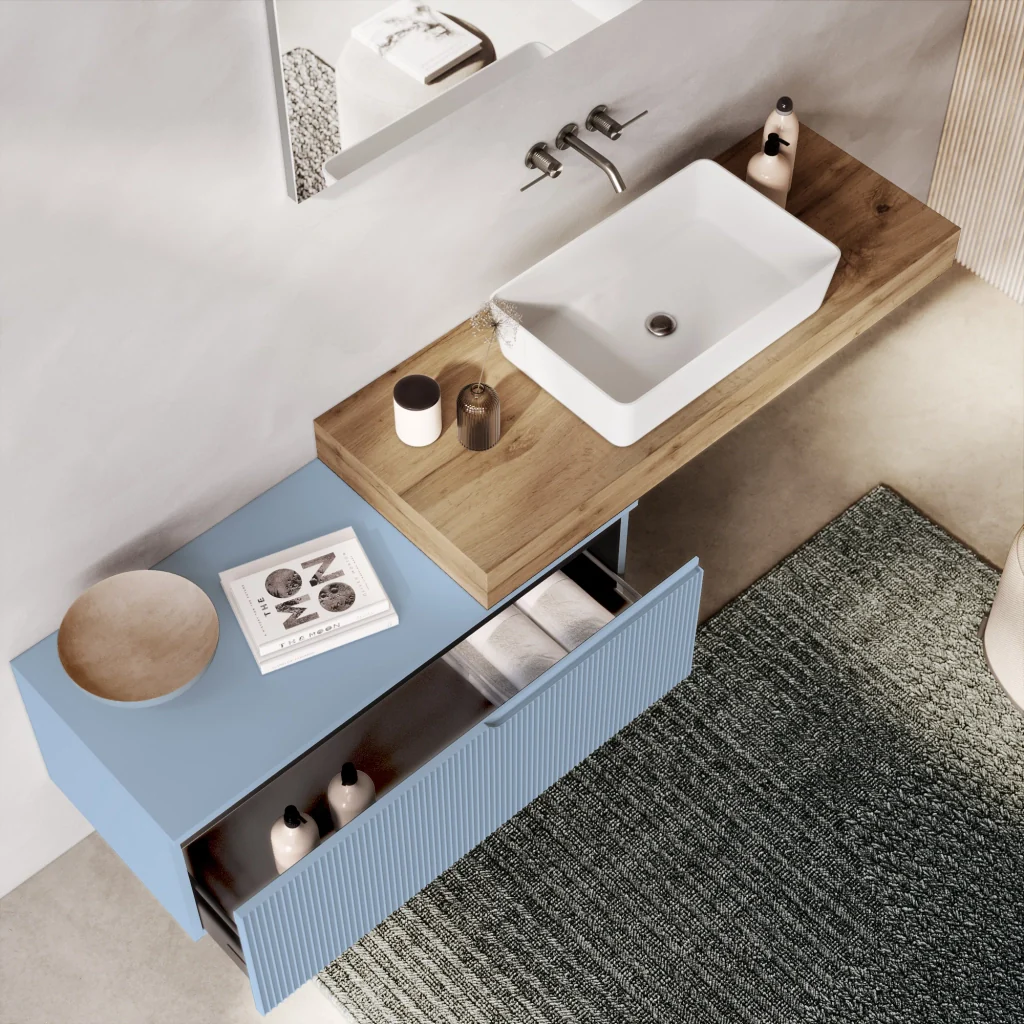 Composizione 4 pezzi VENERE rovere miele/azzurro tiffany - Image 2