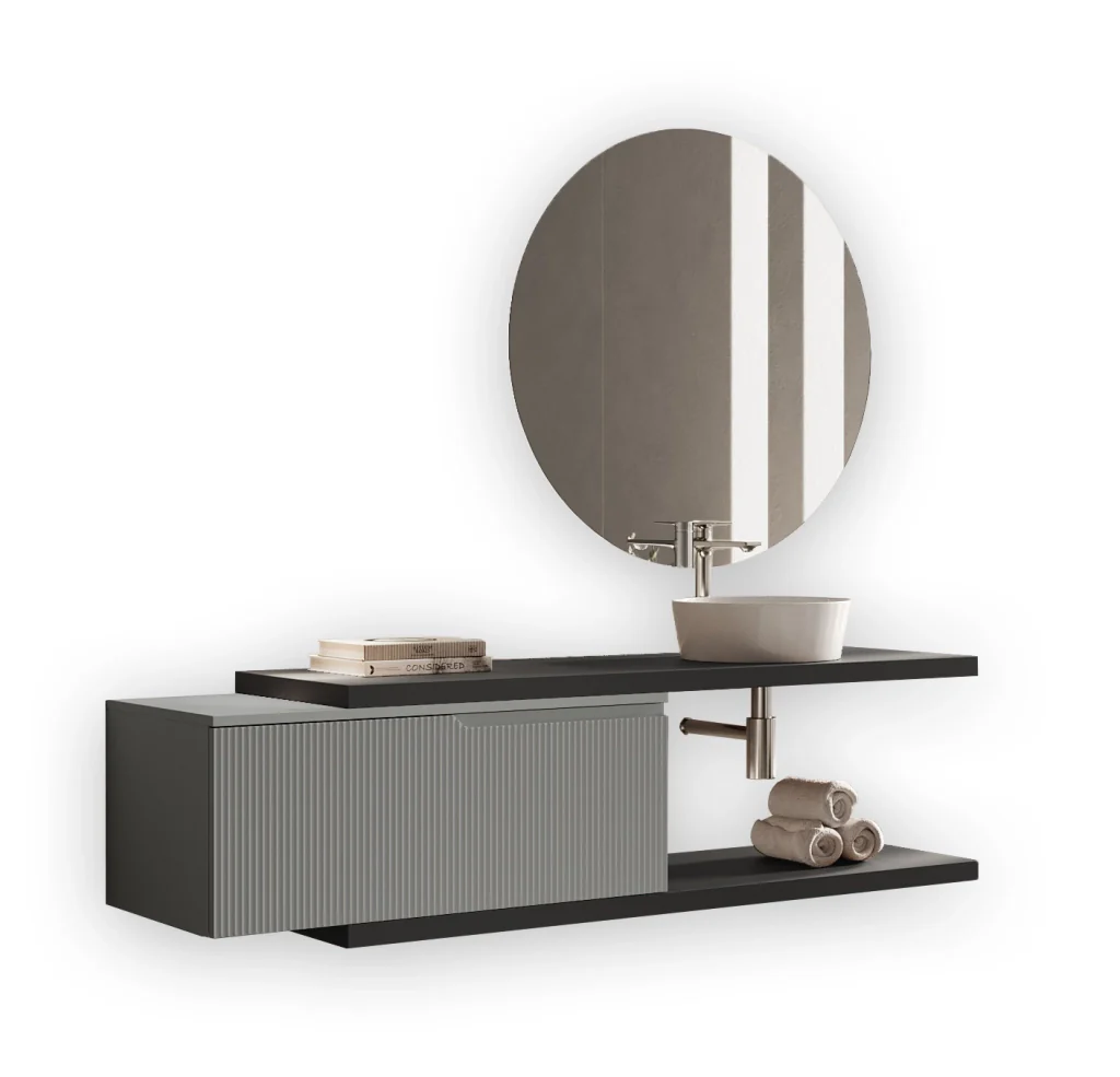 Composizione 5 pezzi VENERE antracite/grigio opaco