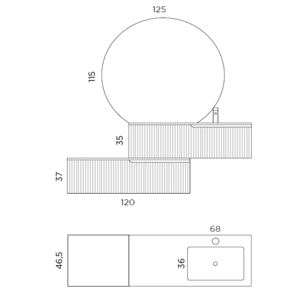 Composizione vasca DX 4 pezzi VENERE bianco opaco - Image 9