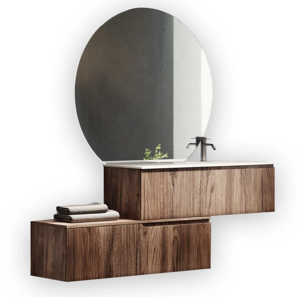 Composizione vasca DX 4 pezzi VENERE rovere rio