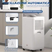 Condizionatore Portatile 1250W con 5 Modalità e Timer 24h, 35.5x35x70 cm, Bianco - Image 7