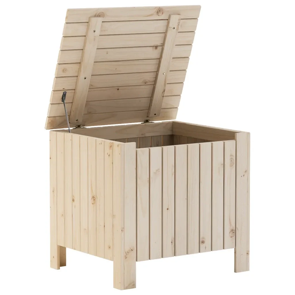 Contenitore con Coperchio RANA 60x49x54 cm Legno Massello Pino 4002327 - Image 7