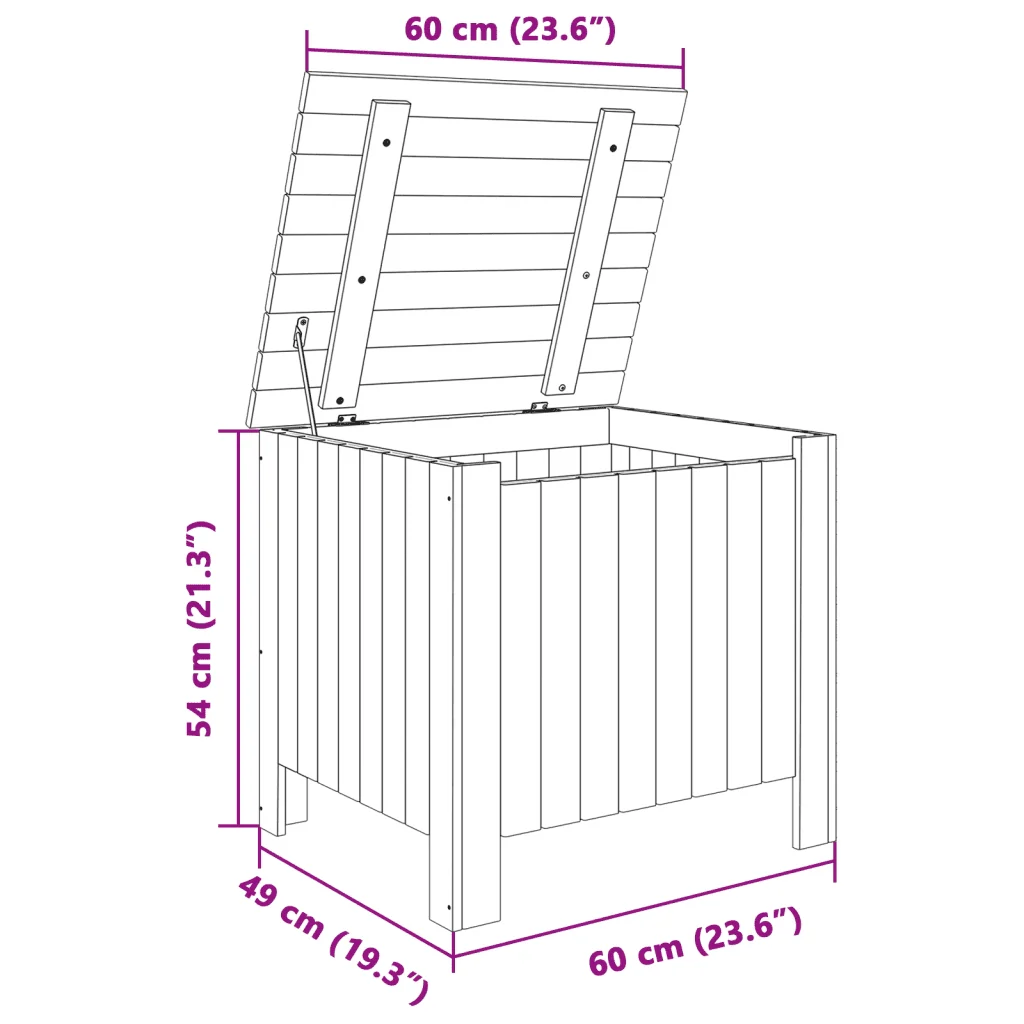 Contenitore con Coperchio RANA 60x49x54 cm Legno Massello Pino 4002327 - Image 9