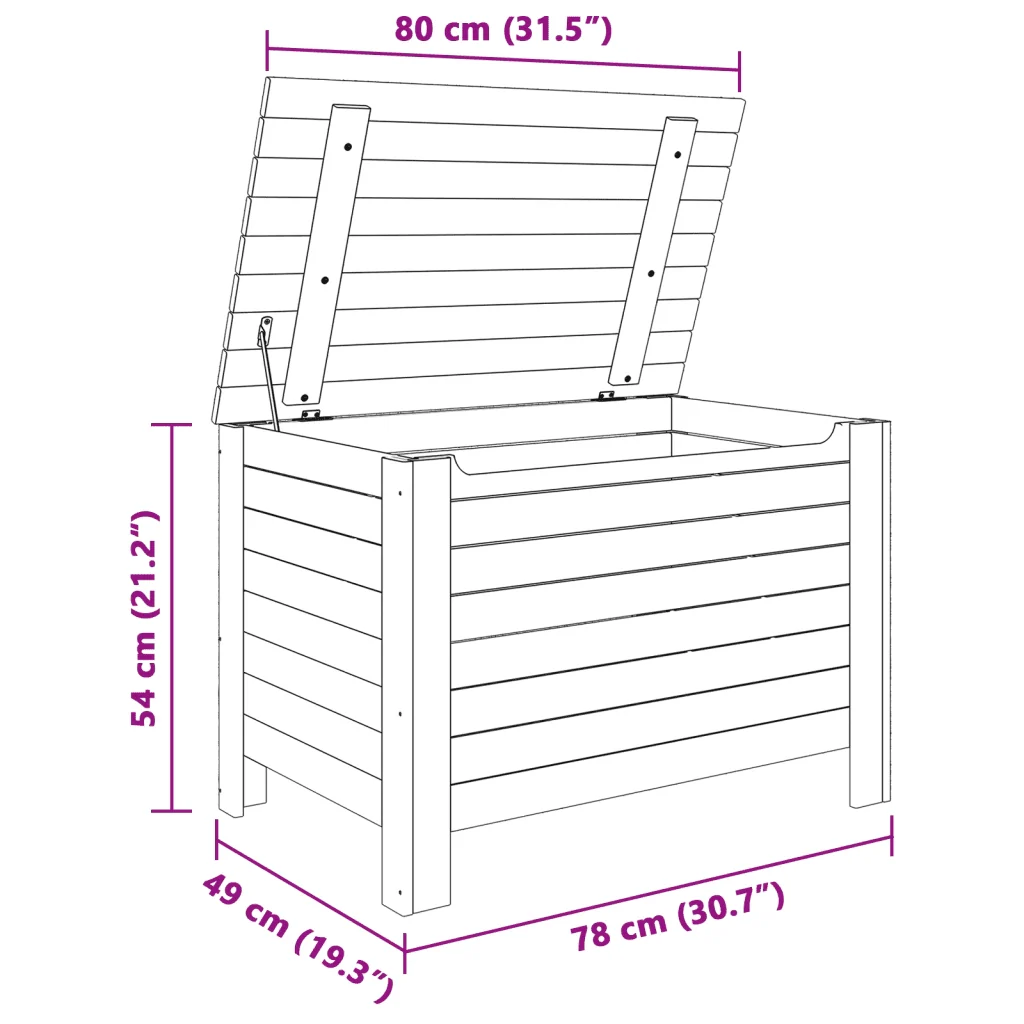 Contenitore con Coperchio RANA 80x49x54 cm Legno Massello Pino - Image 9