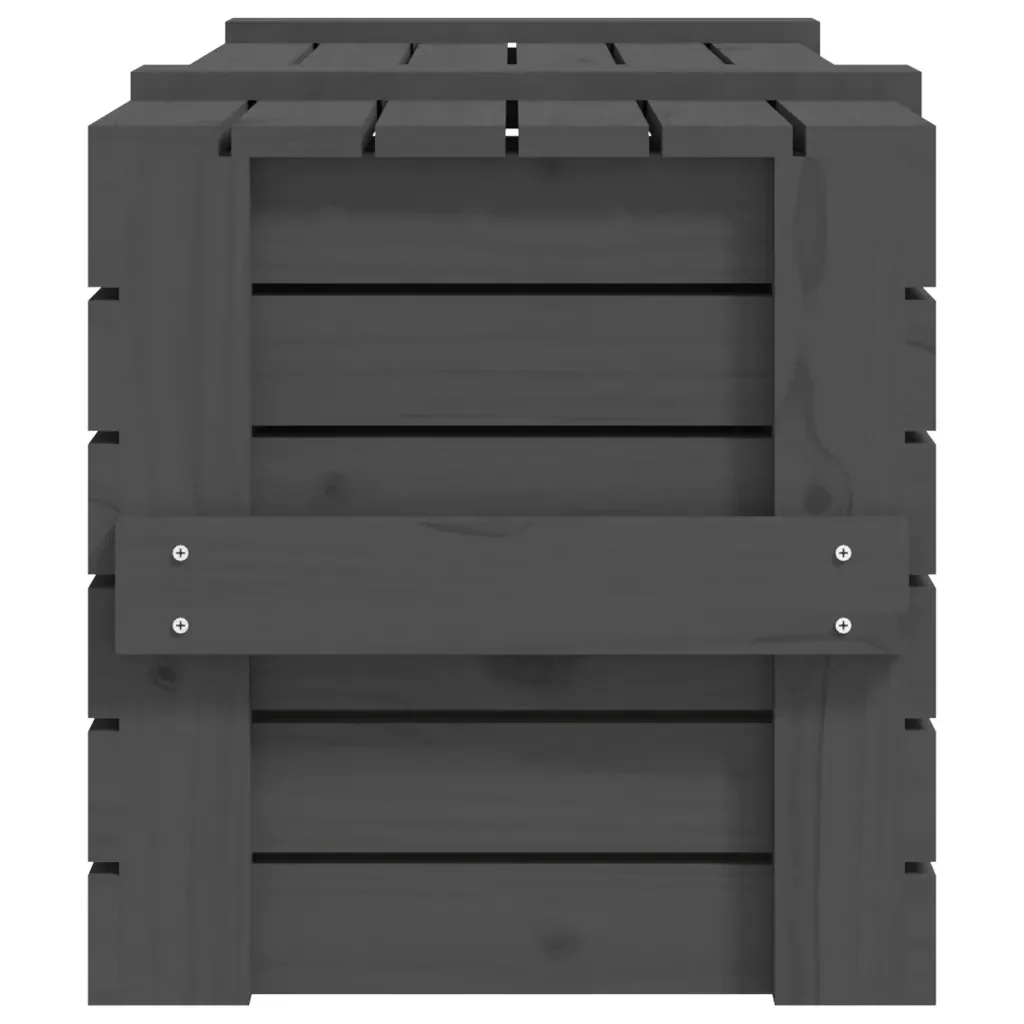 Contenitore Portaoggetti Grigio 91x40,5x42 cm Massello di Pino 825000 - Image 8
