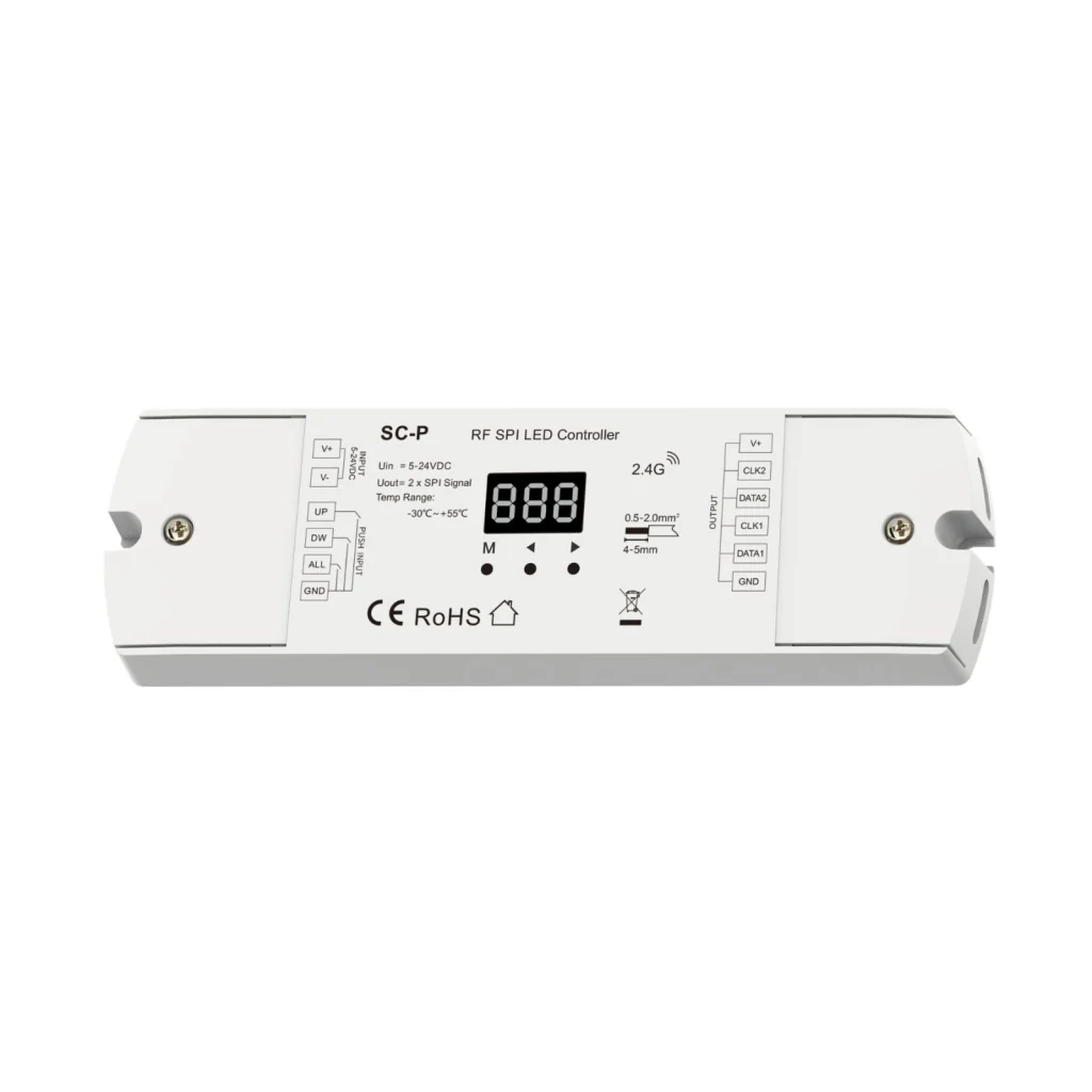 Controller SPI per Strisce LED Running Scale, RF 2.4GHz, 3 Push Pulsanti, 5-24V DC - Image 2