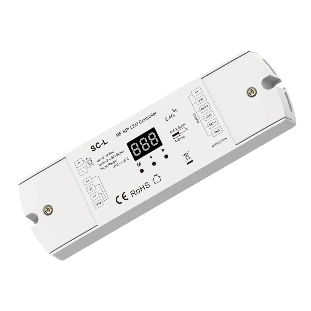 Controller SPI RF 2.4GHz per Strisce LED Digitali, 3 Push Pulsanti, 5-24V DC