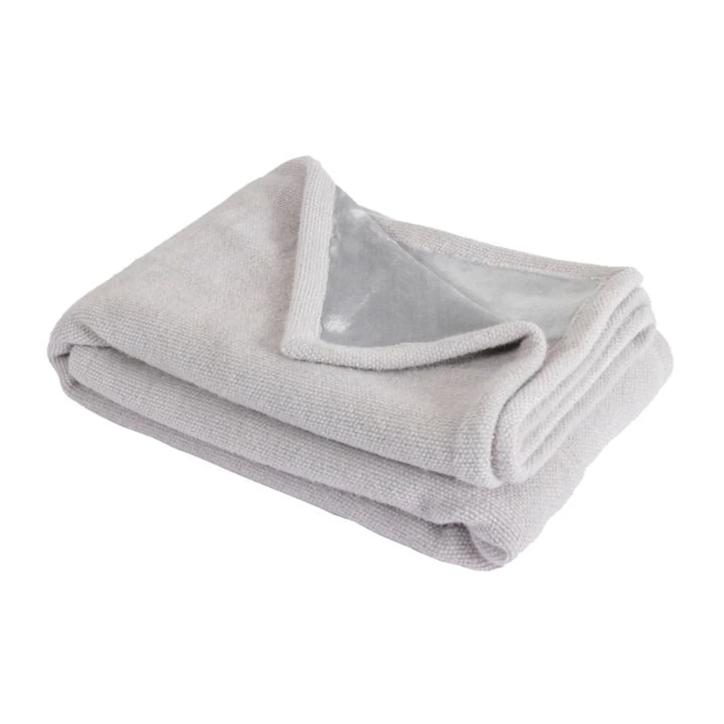 Coperta a quadri grigio chiaro 130x170cm PANORA - Image 3