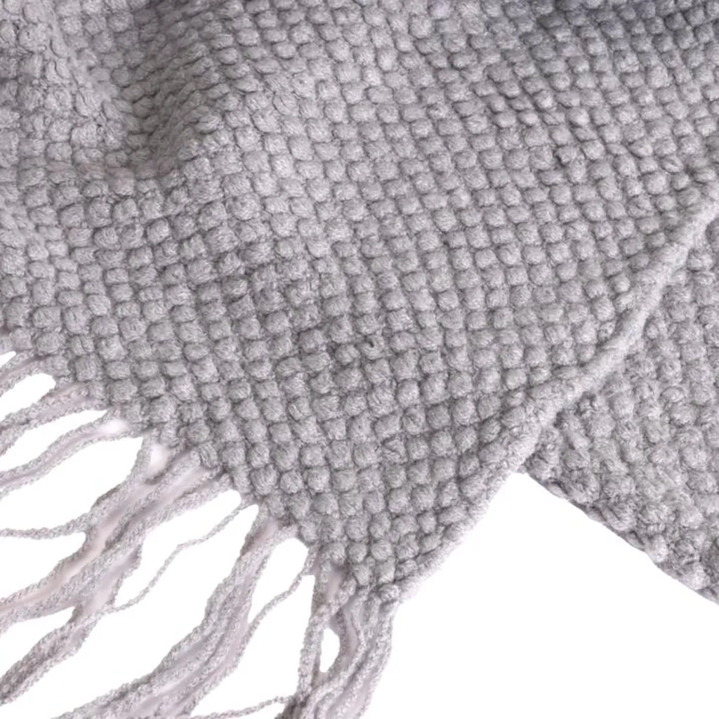 Coperta a quadri grigio chiaro 180x220cm DENARLA - Image 5