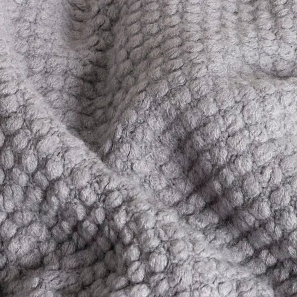 Coperta a quadri grigio chiaro 180x220cm DENARLA - Image 6