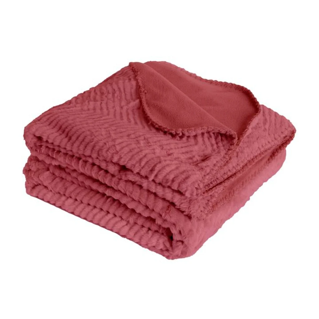 Coperta a quadri rosso lampone 130x170cm ARYNDAL - Image 4