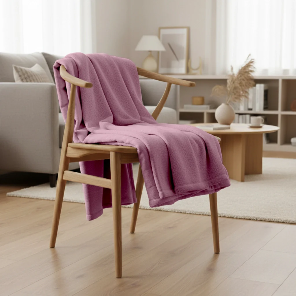 Coperta plaid rosa 130x170cm PANORA - Image 2