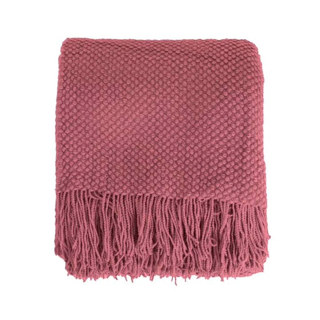 Coperta plaid rosa lampone 130x170cm DENARLA - Image 7
