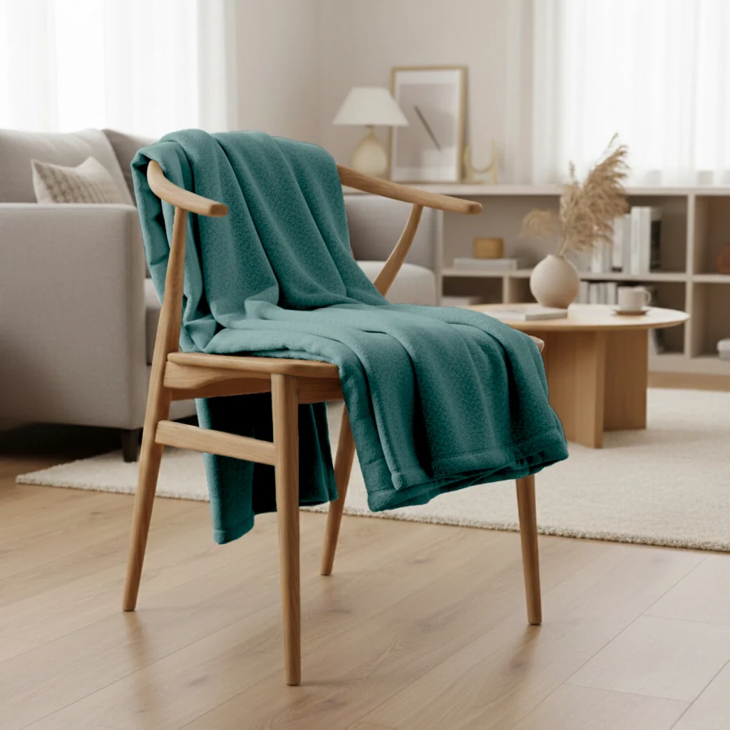 Coperta plaid verde 130x170cm PANORA - Image 2