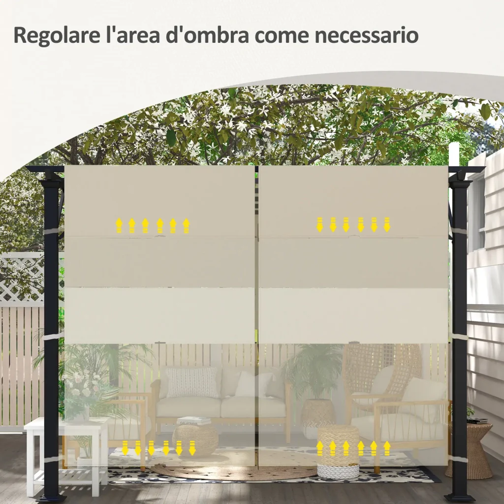 Copertura per Gazebo Pergola 3x3 m 488x122 cm  in PE Impermeabile Cachi - Image 7