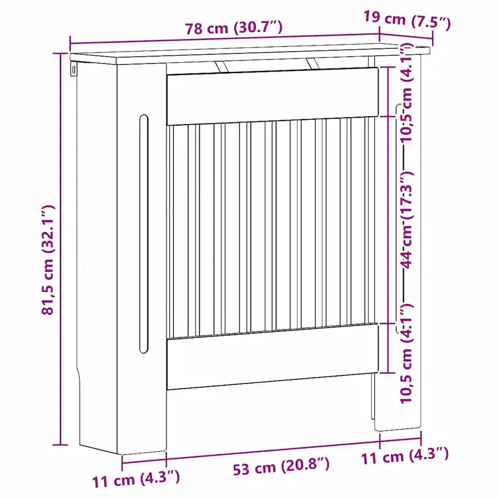 Copertura per radiatori Rovere artigianale 78 x 19 x 81,5 cm - Image 10